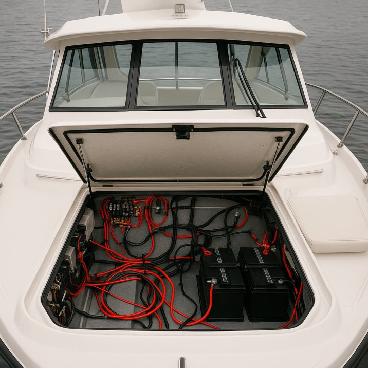 custom cut cables 13 custom cut cables on display in an a boat setup